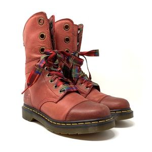Dr. Martens Red Combat Boots
